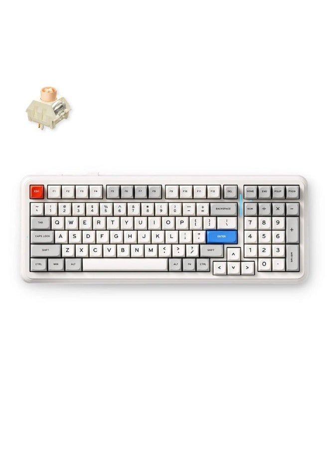 Compare K99 V2 Wireless GasketMount Mechanical Keyboard – Icy Creamsicle Switch, 98% Layout, HotSwap 35Pin Switches, TriMode, DualShot PBT Keycaps, SouthFacing RGB & Surround Lighting, 8000mAh Battery, FoamDamped Cushion Typing, Retro White | MCK99V211 at KSA Price