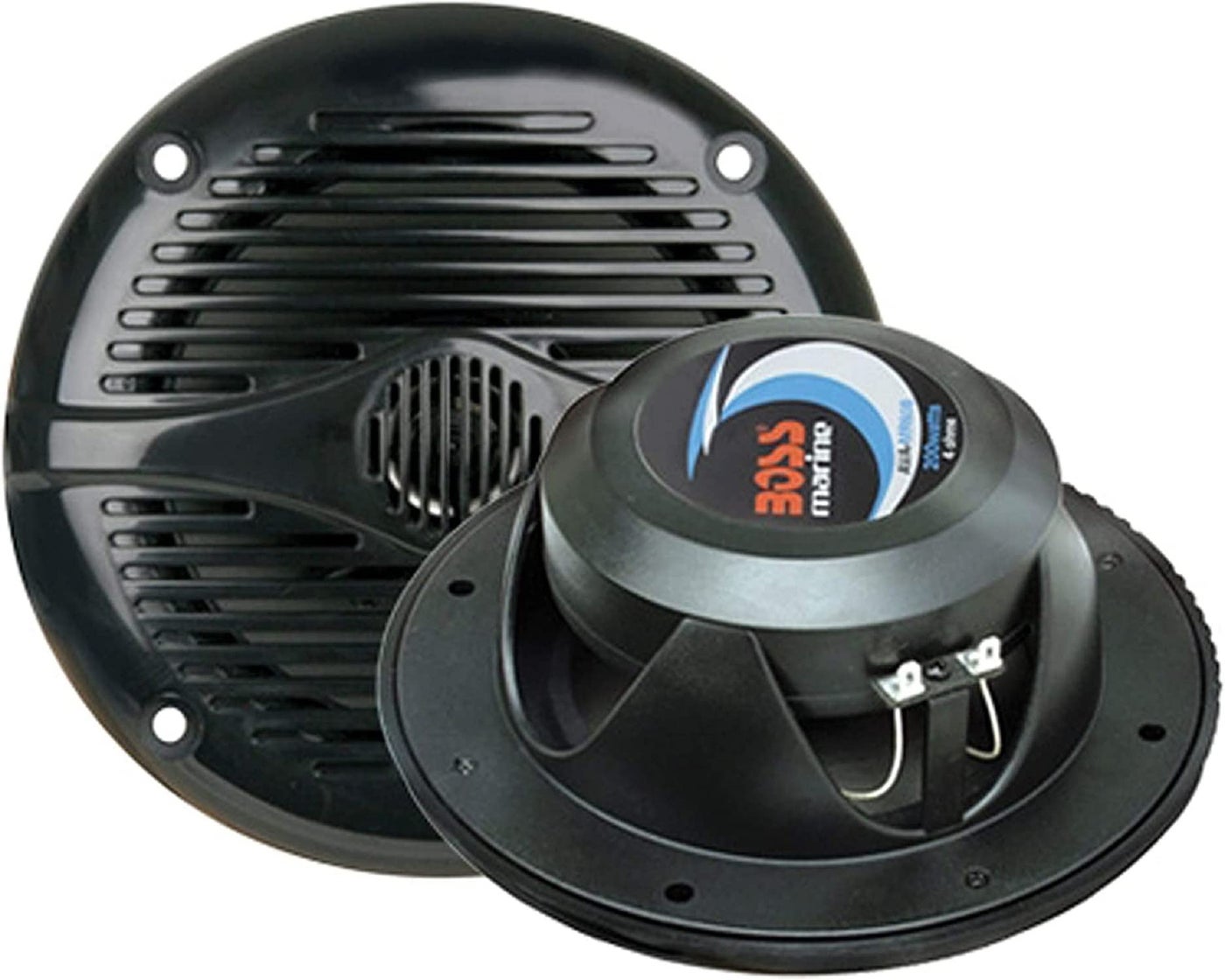 Compare BOSS Audio Systems MR50B 5.25 inch Marine Stereo Boat Speakers  150 Watts pair, 2 Way, Full Range Audio, Tweeters, Coaxial, Weatherproof, Sold in Pairs at KSA Price