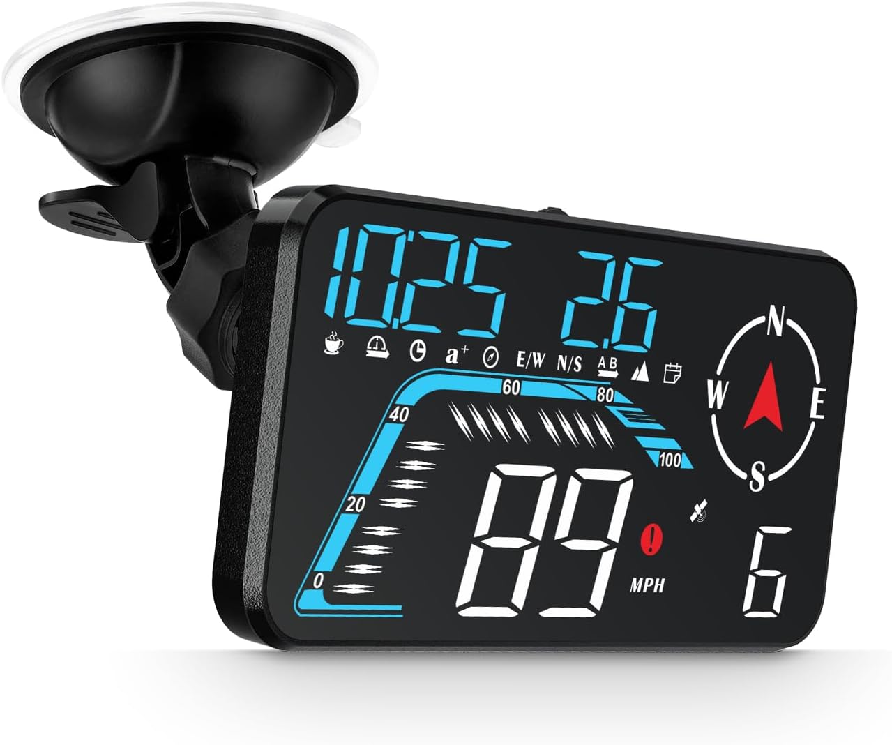 Compare Liiiyuan G12 Car HUD HeadUp Display  GPS Speedometer with Overspeed and Fatigue Driving Alarms at KSA Price