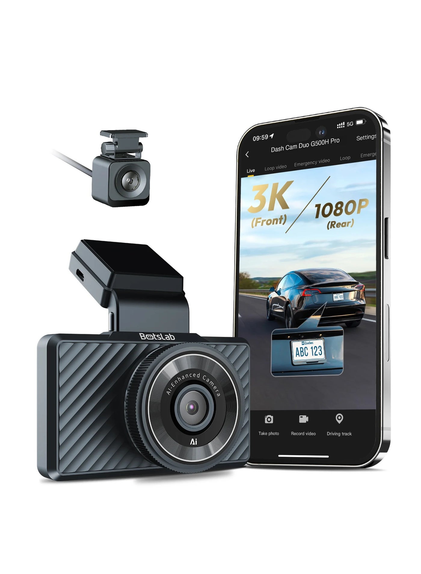 Botslab G500H Pro Dash Cam 3K Front 1080…