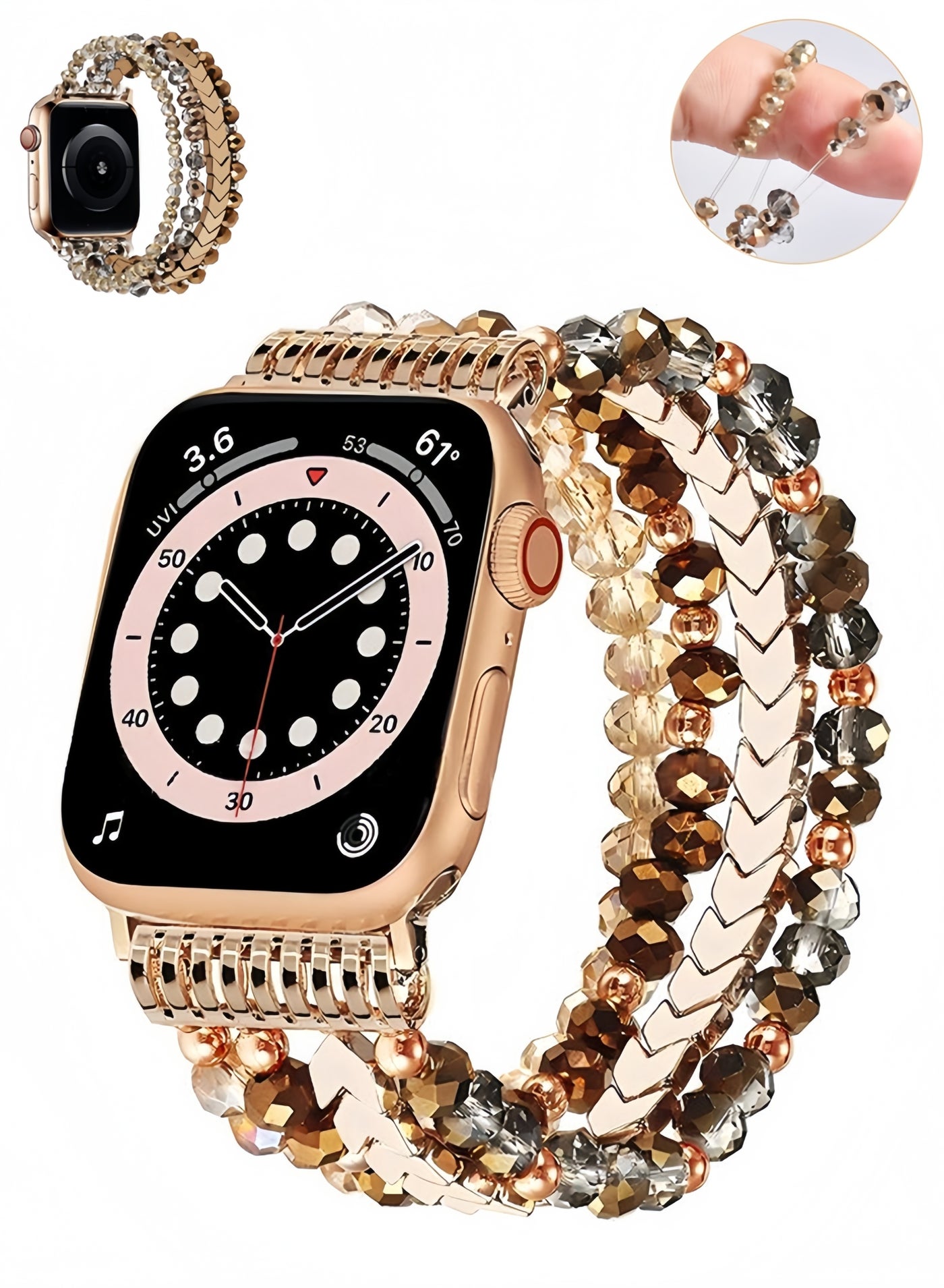 Beaded Bracelet Compatible with Apple Watch Band 38mm/40mm/41mm/42mm,…