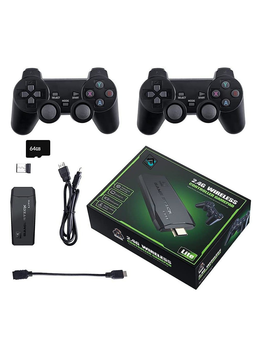 Compare Wireless Retro Game Console Plug and Play Video Game Stick Built in 10000+ Games,9 Classic Emulators 4K High Definition HDMI Output for TV with Dual 2.4G Wireless Controllers 64G at KSA Price