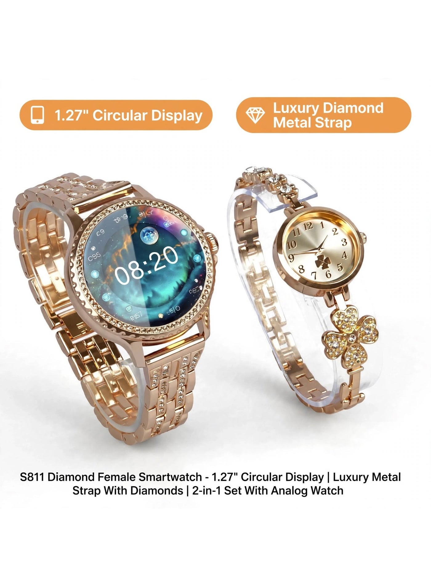 S811 Diamond Female Smartwatch - 1.27
