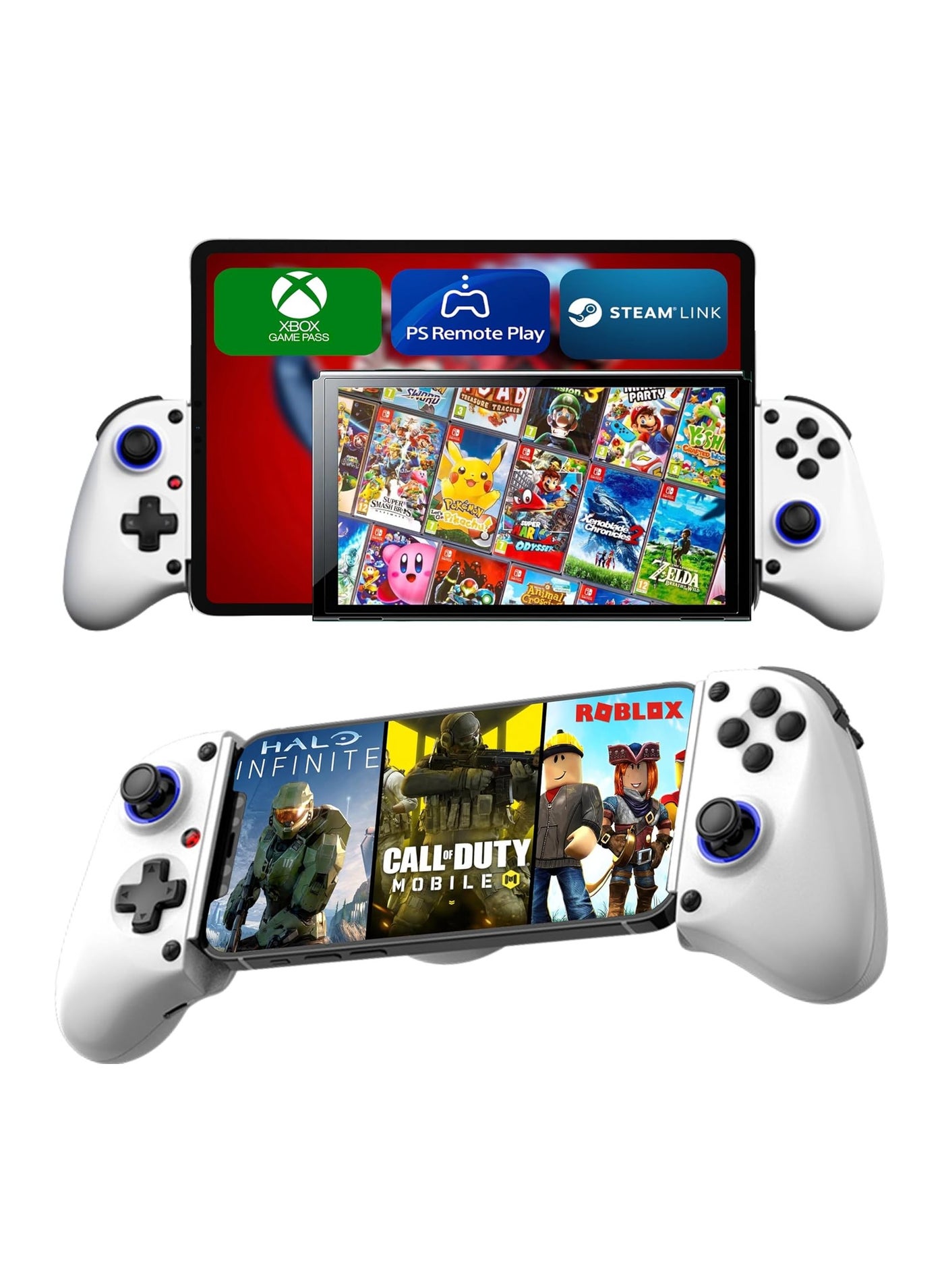 Compare Mobile Gaming Controller with Hall Effect Joysticks, Phone Controller For iPhoneAndroidTabletiPadSwitch, Play Call of Duty, Roblox, Xbox Cloud, Playstation, Bluetooth Mobile Gaming Controller iPhone 16 15 14 13 Samsung Google at KSA Price