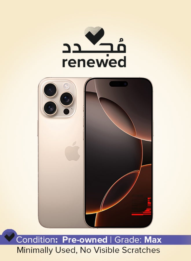 Compare Renewed  iPhone 16 Pro Max 256GB Desert Titanium 5G With Facetime  Middle East Version at KSA Price