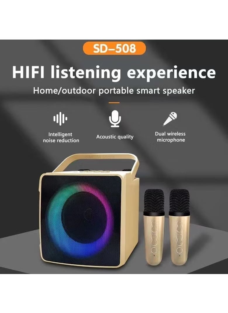 SD508 Karaoke Bluetooth Speaker with 2 Wireless Microphones…