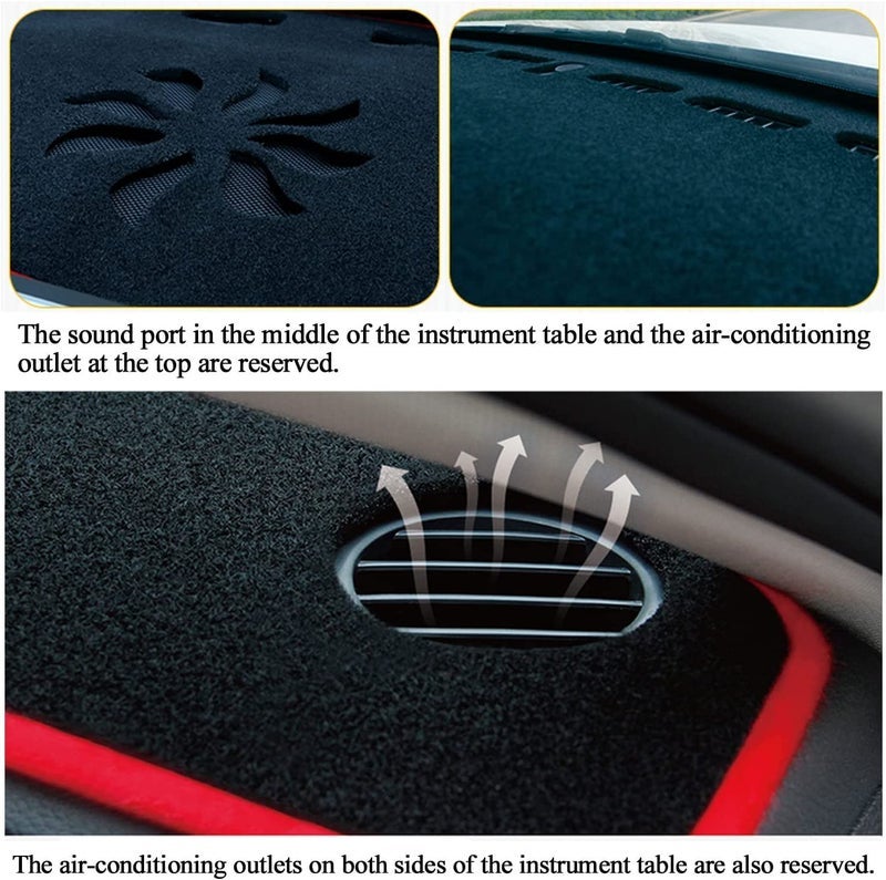 Compare XYHGM Custom Dash Cover Fit for Hyundai Sonata 2015 2016 2017 2018 2019 NonSlip Interior Decoration Sunshade Glare UV Rays Protector Dashboard Mat Carpet AccessoriesRed Edge at KSA Price