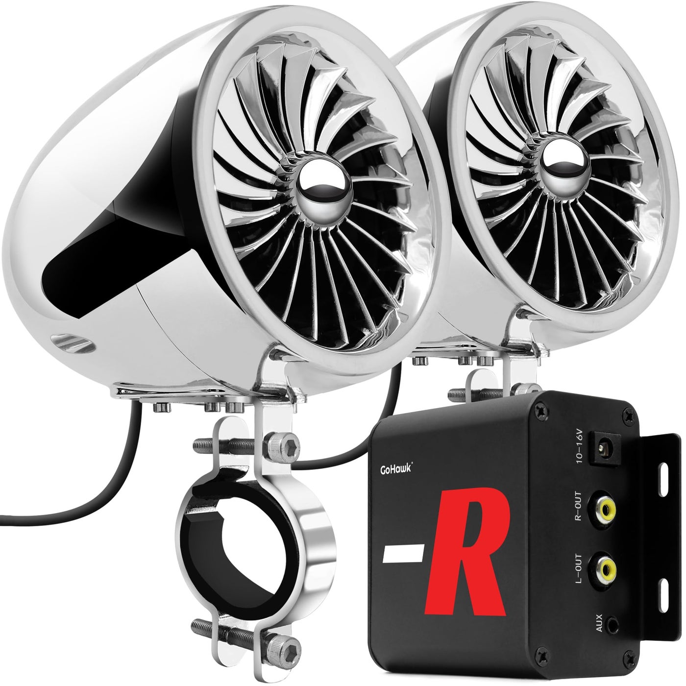 Compare GoHawk Bluetooth Motorcycle Speakers with Amplifier Wired Control FM Radio 4 Inch Weatherproof Speakers Great for Use with ATVsMotorcycles at KSA Price