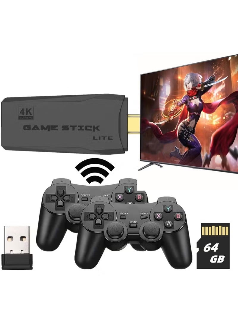 Compare 2.4G Wireless Mini Game Stick with Dual Gamepad Controllers – Retro Video Game Console with 10,000+ Builtin Games at KSA Price