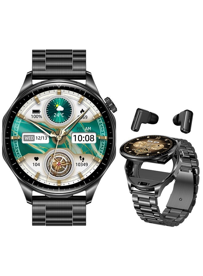 Compare Smart Watch with Earbuds, 2 in 1 Bluetooth Smart Watch, 1.43 AMOLED Screen Smartwatch for Men Women, Fitness Tracker Long Time Standby Men Women Sports Smartwatch at KSA Price