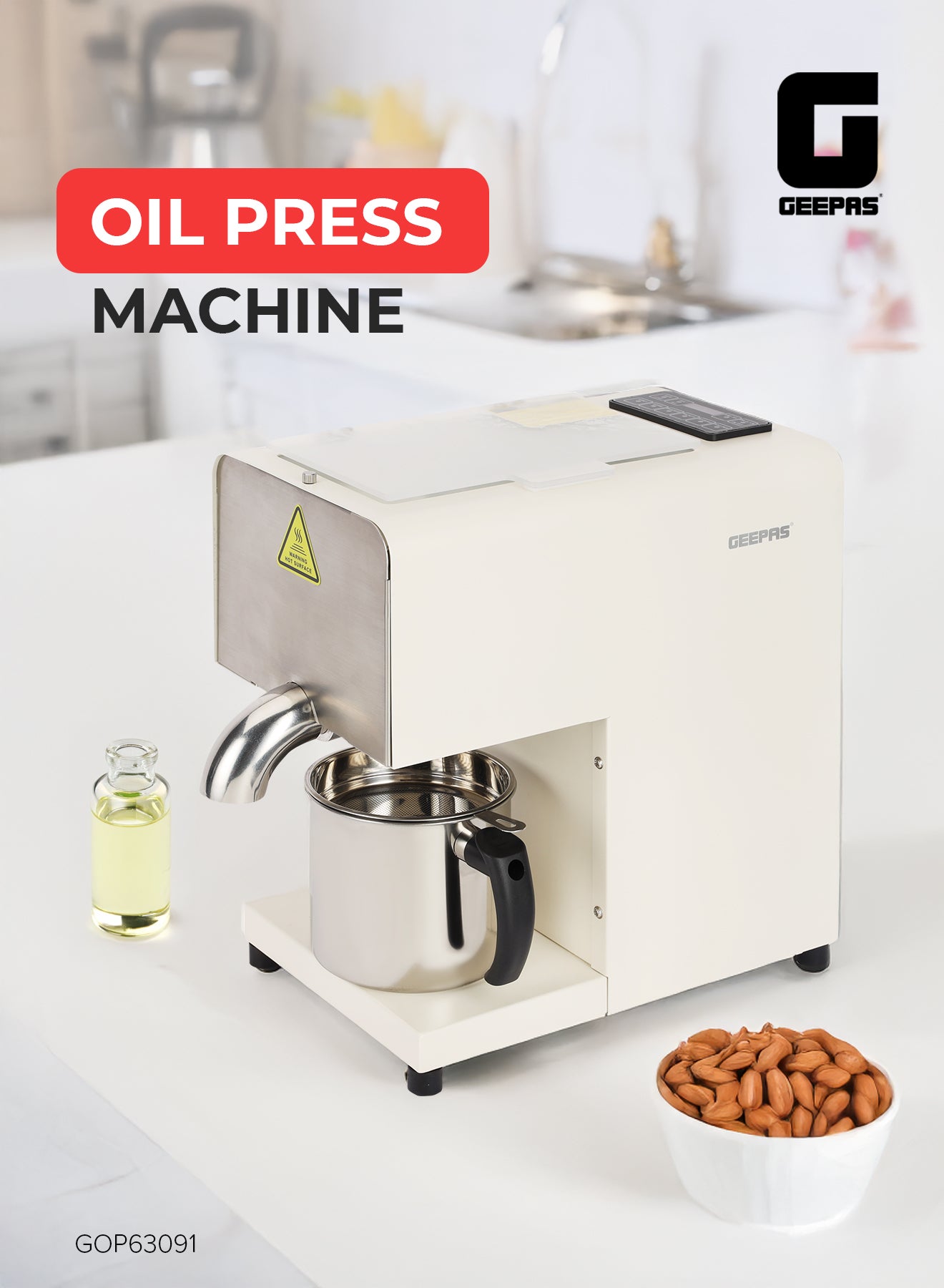 Compare 2 IN 1 Household Oil Press Machine  600 W | Stainless Steel Cold & Hot Oil Extractor with Automatic Feeding, Intelligent Temperature Control | High Oil Yield for Sunflower, Peanut, Walnut, Sesame, Almond & More | GOP63091 GOP63091 silver at KSA Price