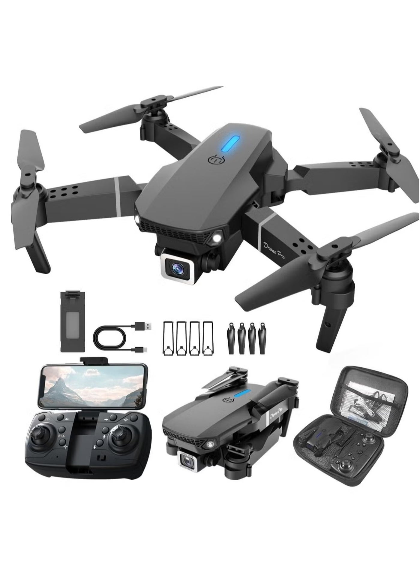 E88 4K HD Drone with Single Camera – Foldable Aerial…