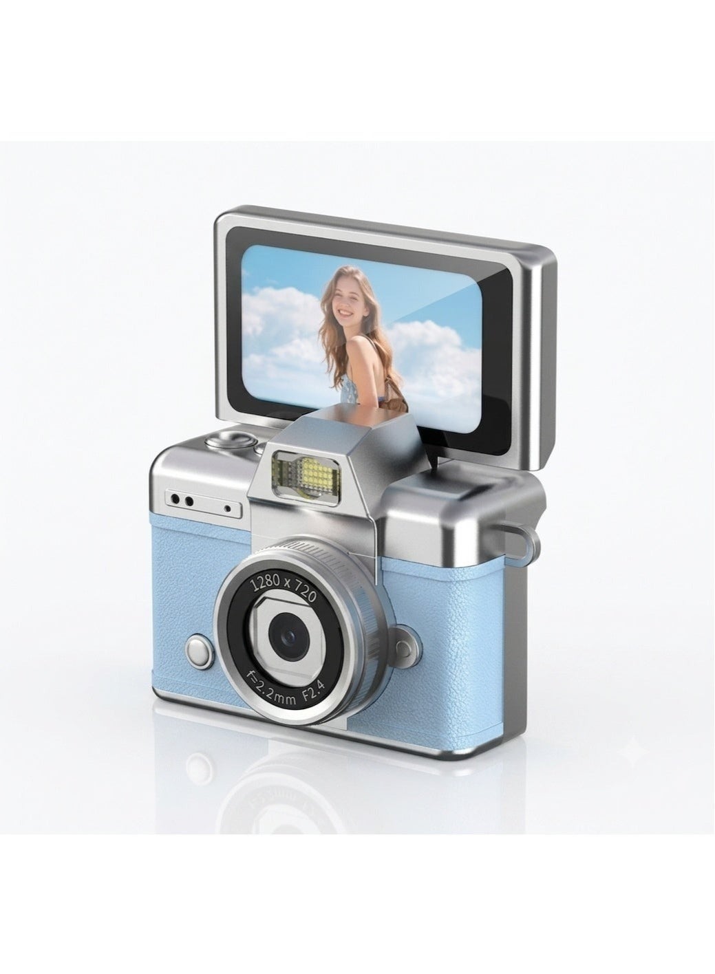 Compare LK027 MINI FLIP DIGITAL CAMERA, Keychainstyle digital camera, featuring a flip screen and builtin flash function, suitable for travel and daily use, can be given as a gift to friends BLUE COLOR at KSA Price