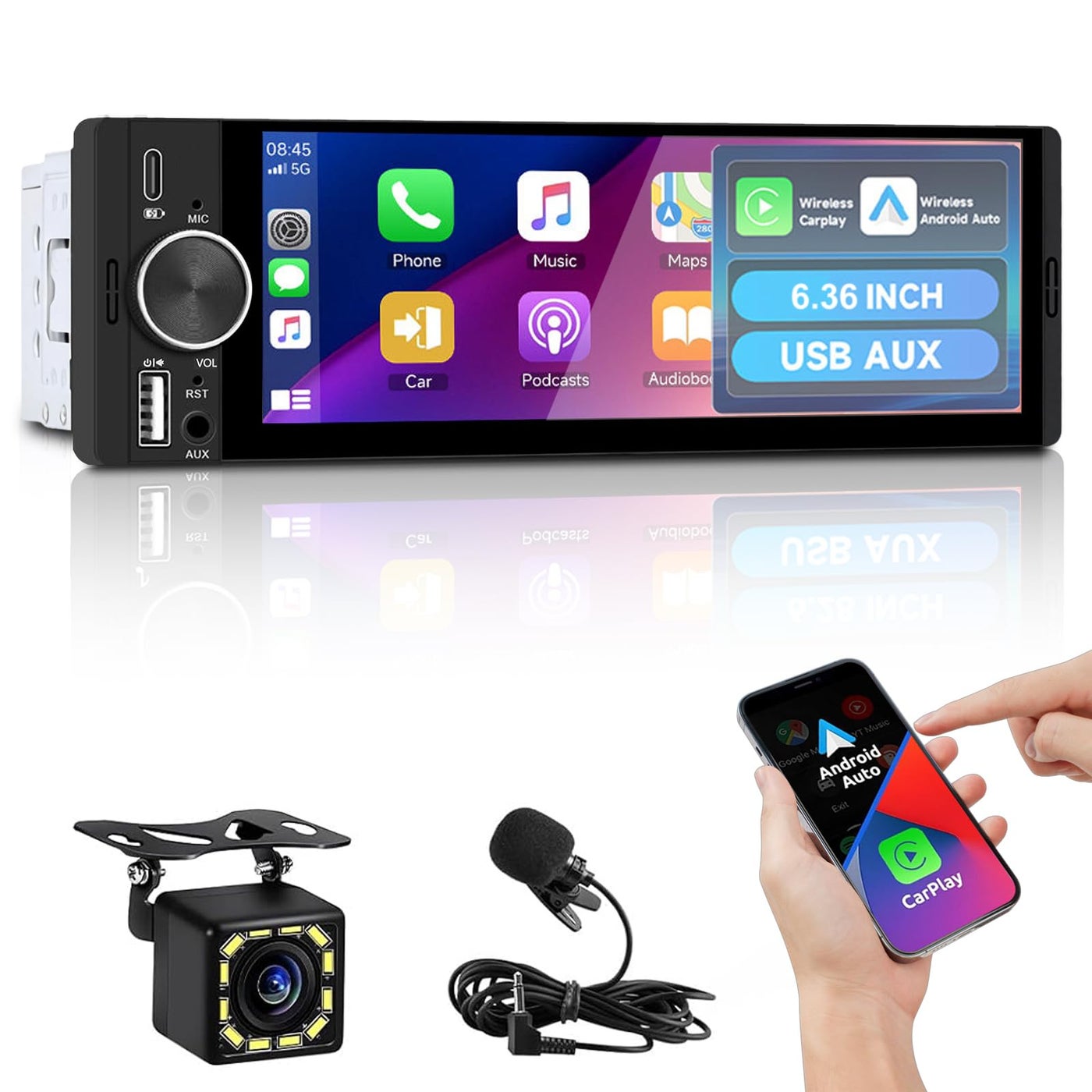 Single Din Bluetooth Car Stereo Compatible with…