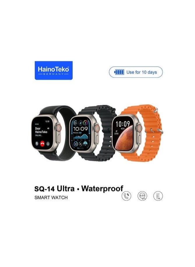 Compare Ultra Smartwatch, HD AMOLED Display, Waterproof, 10 Days Battery Life, 3 Straps, Health Monitoring, Sports Tracking, NFC, Wallet, Stopwatch, Blood Pressure, Mobilewatch at KSA Price