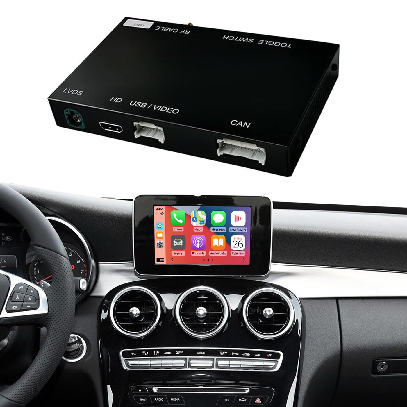 NINETOM Wireless Carplay Retrofit Kit Decoder for…