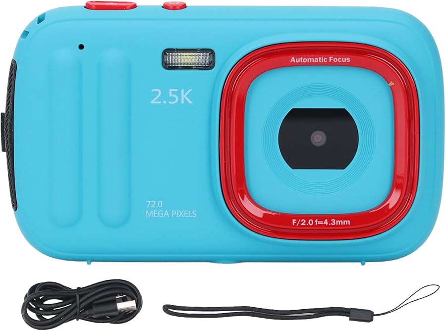 Blue Digital Camera 2 5K 72MP Autofocus Anti…