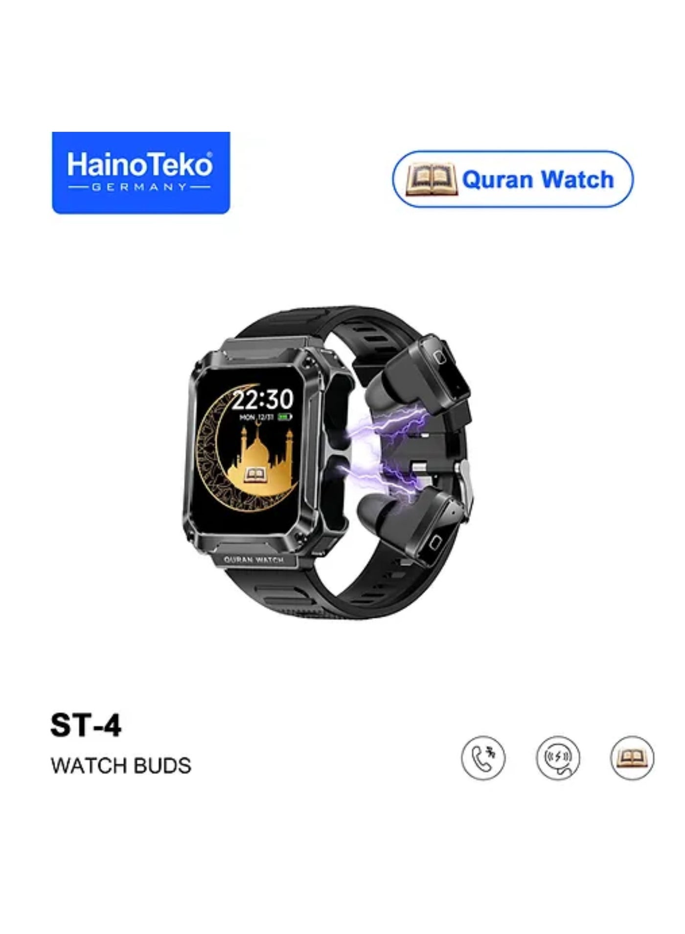 Compare Watch Buds With Large Screen Square Shape AMOLED Display for Ladies and Gents at KSA Price