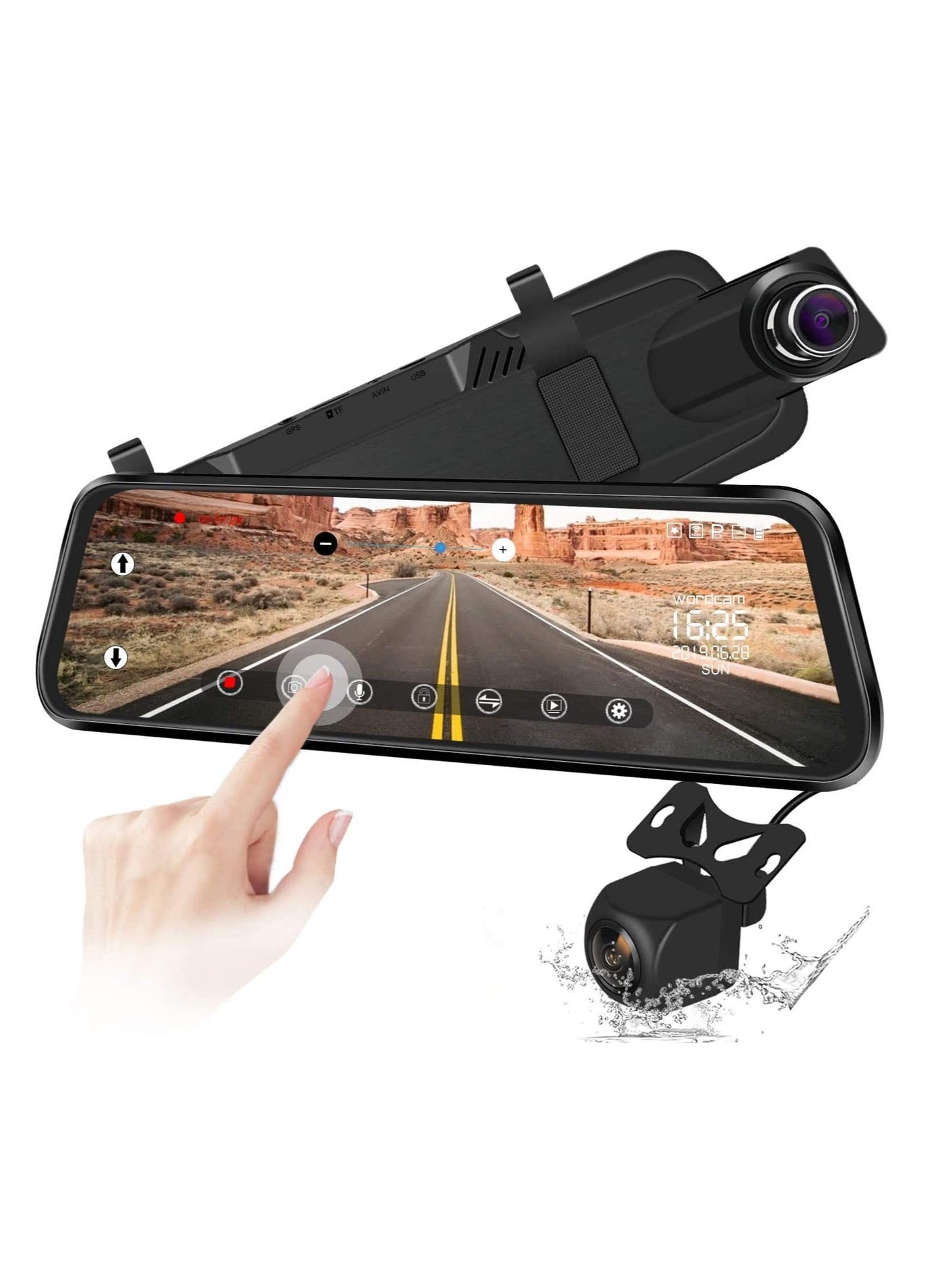 Dash Cam?Mirror Backup Camera 10 Inch Touch Screen…