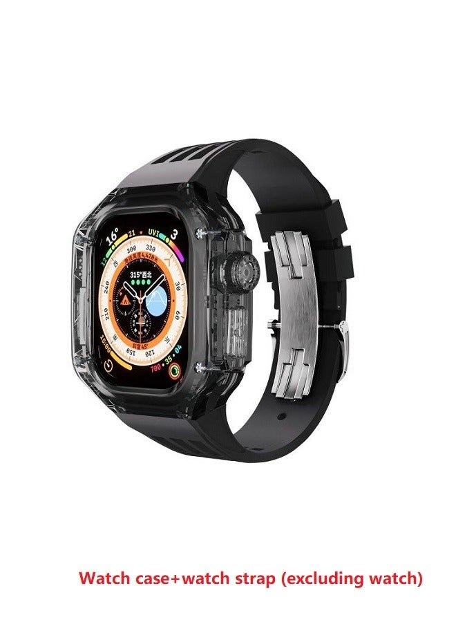 Compare Fluororubber Strap with PC Case for Apple Watch Ultra 2Ultra, Luxury Richard RM Mod Kit for Apple iWatch 49mm, Black?Not Watch? at KSA Price