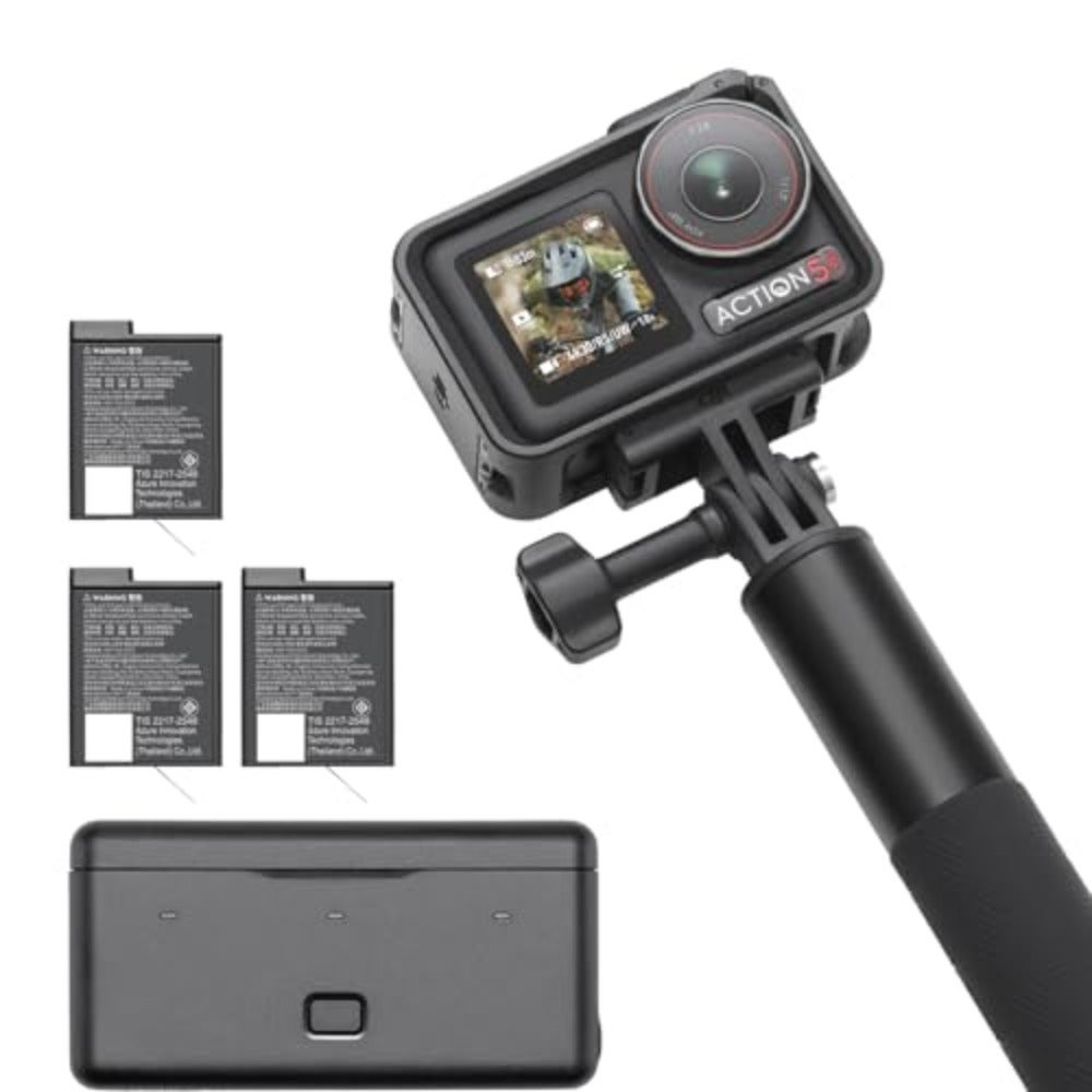 Compare Osmo Action 5 Pro Adventure Combo, Action Camera, Bursting With 40MP of Action, 4K120fps, 11.3Sensor, Dual OLED Touchscreens, 47GB Builtin Storage, UAE Version, Official Warranty Support at KSA Price