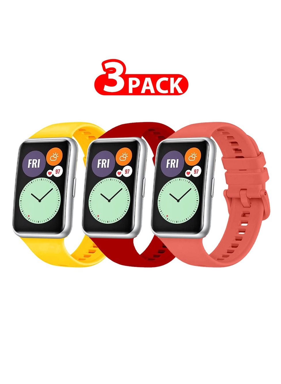 3 Pack For Huawei Watch Fit 2 Silicone…