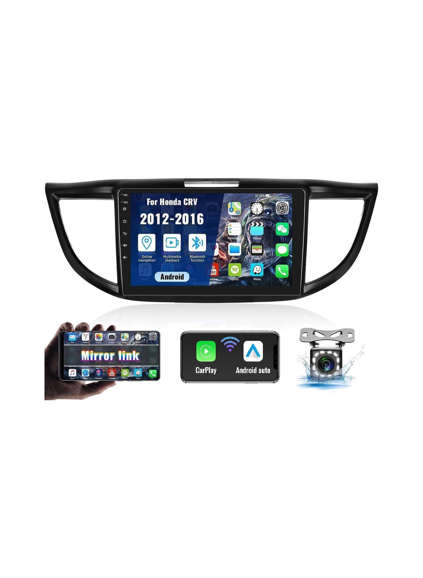 Compare Android Car Stereo for Honda CRV 2012 2013 2014 2015 2016 2GB RAM 32GB ROM Support Apple Carplay, MirrorLink WiFi BT, Radio GPS Navigation, 9 Inch IPS Touch Screen with Backup Camera Included at KSA Price