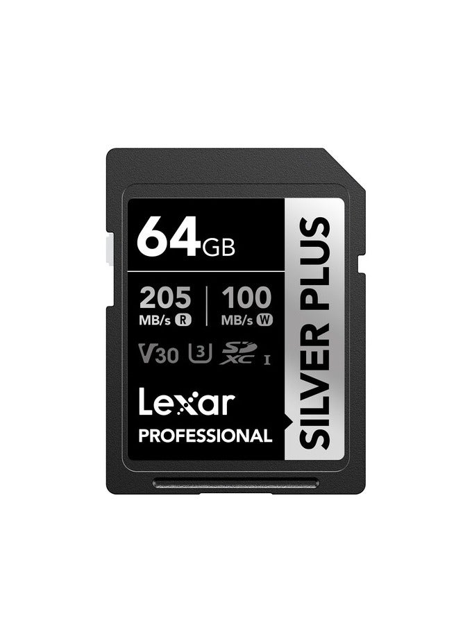 Compare Lexar Professional 64gb Silver Plus Sdxc™ UhsI Cards, Up To 205mbS Read 100mbS Write C10 V30 U3 LSDSIPL064GBNNNG 64 GB at KSA Price