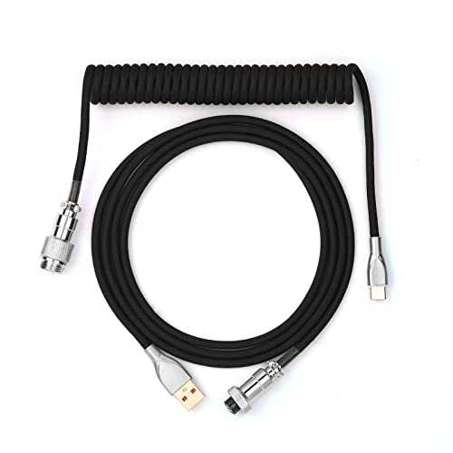 Compare EPOMAKER Mix 1.8m Coiled Keyboard Cable, USB C to USB A TPU Cable for Mechanical Gaming Keyboard, with Detachable Metal Aviator for Custom Keyboard, Black at KSA Price
