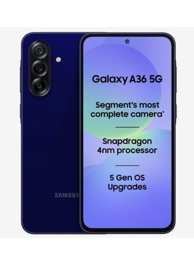 Compare Samsung Galaxy A36 5G, Android Smartphone, 128GB Storage, 8GB RAM,Dark Blue, 6x OS Upgrades, Large Display, OctaCore Processor, Intenational Version at KSA Price