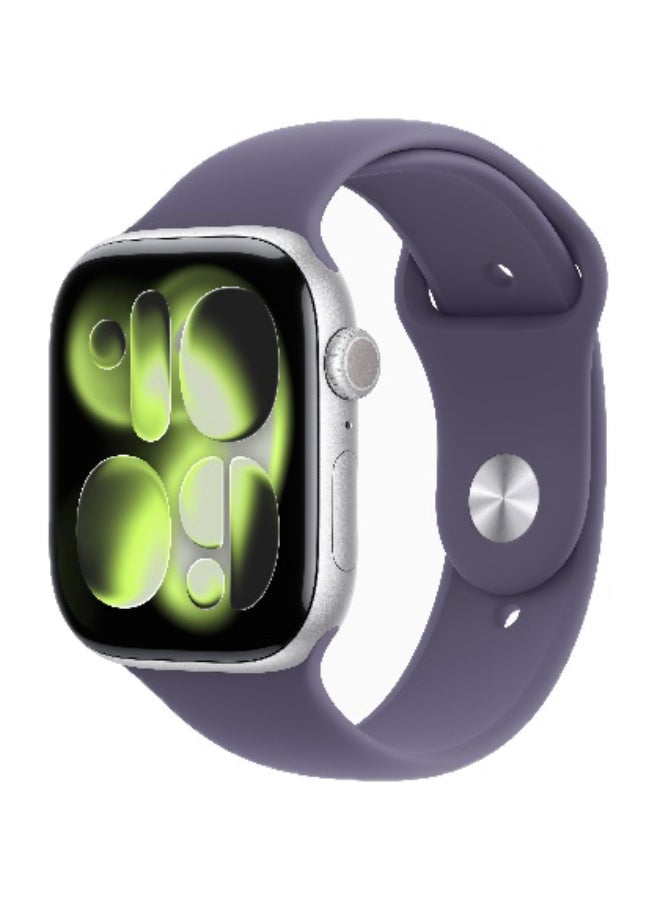 Compare Watch Series 11 GPS + Cellular 46mm International Version Silver Aluminium Case With Purple Fog Sport Band  ML at KSA Price