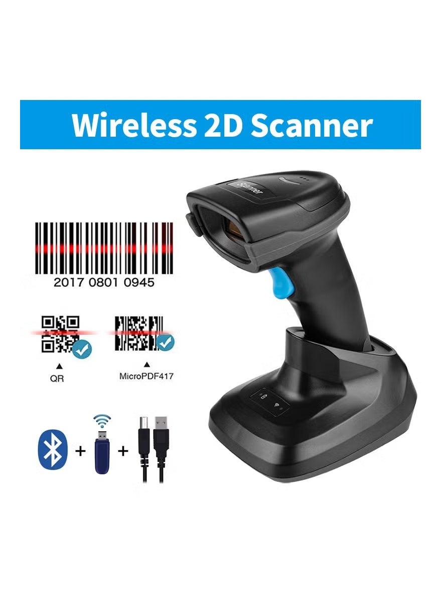 Compare 3in1 Connectivity Barcode Scanner with Charging Base  2DQR1D Wireless Reader with 2200mAh AllDay Battery, DropShock Protection & HandsFree Scanning for WindowsMacAndroidiOS at KSA Price