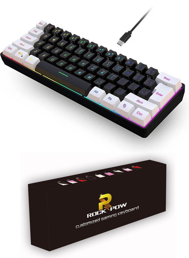 60% Wired Gaming Keyboard, RGB Backlit Membrane…
