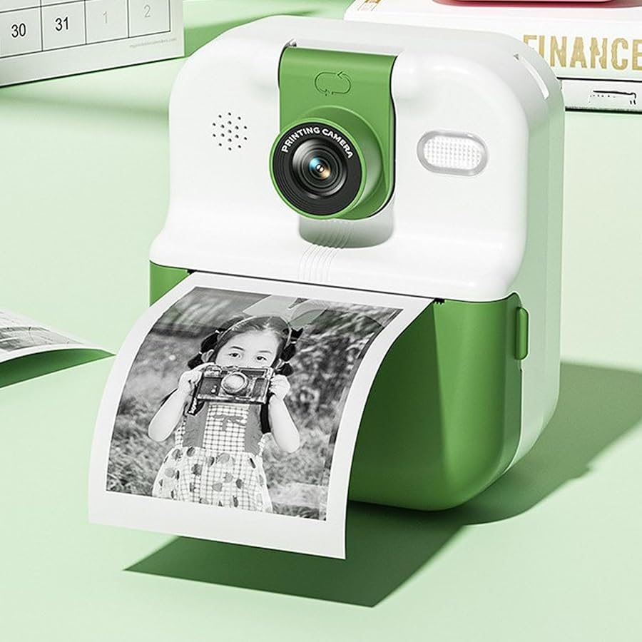 Green Kids Instant Print Camera With 1080P Video Dual…