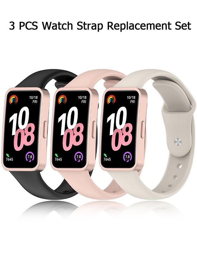 Compare 3 Pack Sport Straps Compatible for Huawei Band 8910 Straps Replacement with PinandTuck Closure Fits Perfectly for Huawei Wristband Band 1098 Smartwatch, Band Change with Metal Connecting Adapters  Women Men Watch Straps  Sof at KSA Price