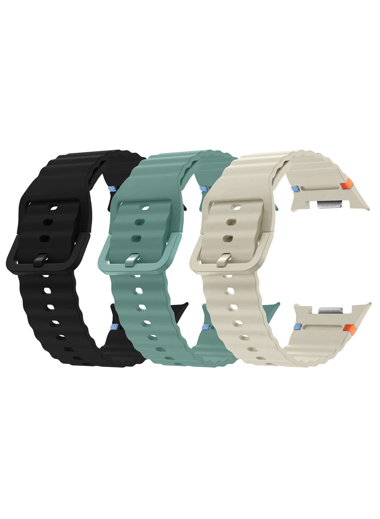 Compare 3 Packs Silicone Ocean Band for Samsung Galaxy Watch 8 Classic 46mm and Watch 8 40mm 44mm  Sport Band Strap at KSA Price
