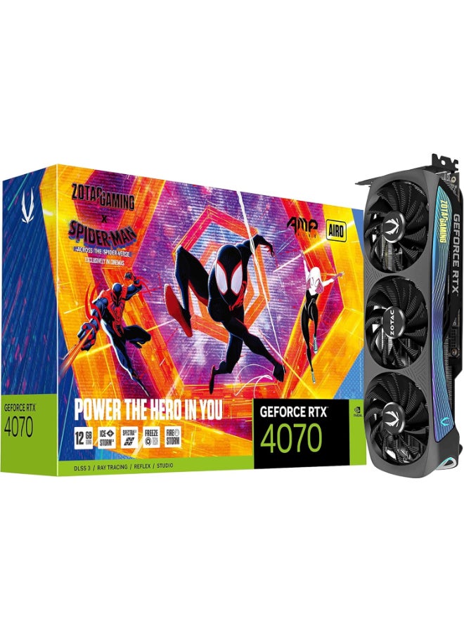 Compare Gaming GeForce RTX 4070 AMP AIRO SpiderMan: Across The SpiderVerse Inspired Graphics Card Bundle, ZTD40700F10SMP at KSA Price