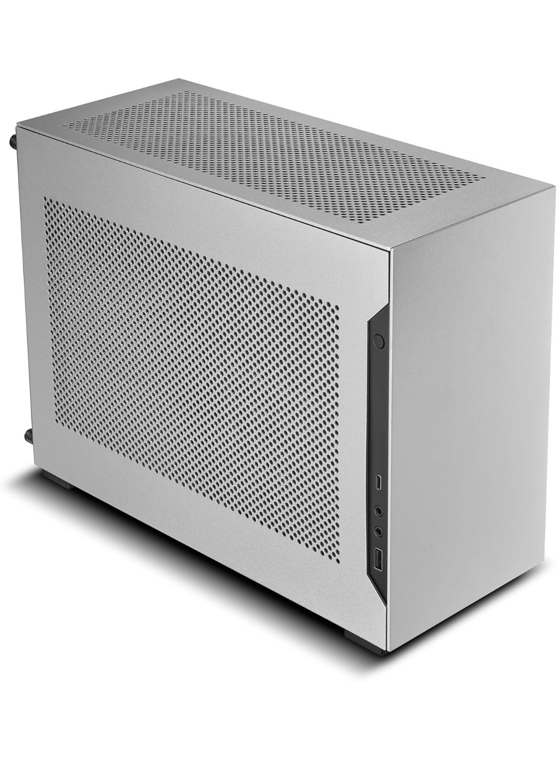 Compare A4H2O MiniITX PC Case – 11L SFF Chassis, Aluminum Design, PCIe 5.0 Riser Cable, 240mm AIO Liquid Cooling Support, 3Slot GPU up to 322mm, SFXSFXL PSU Support, 2.5 SSD Support, 2×120mm Fan Support, Silver | A4H2OA5 at KSA Price