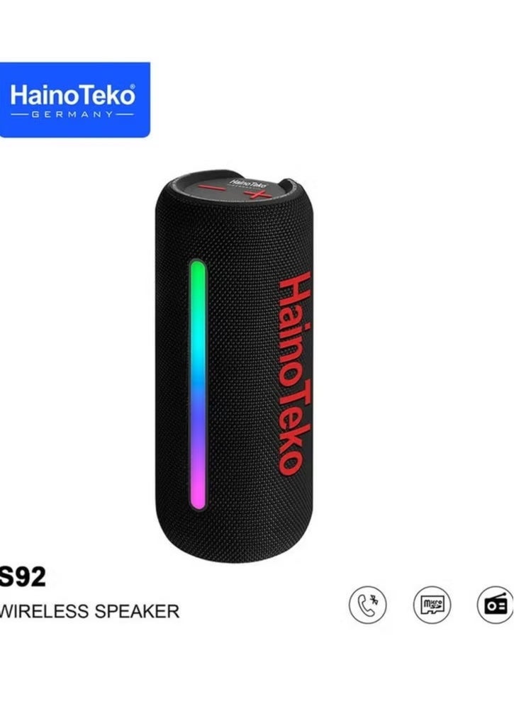 Compare Portable Wireless Speaker with High Bass Sound Quality – MultiFunctional Button Control & LED Light – Compact, Rechargeable Bluetooth Speaker for Parties, Outdoors, and Events – Black at KSA Price
