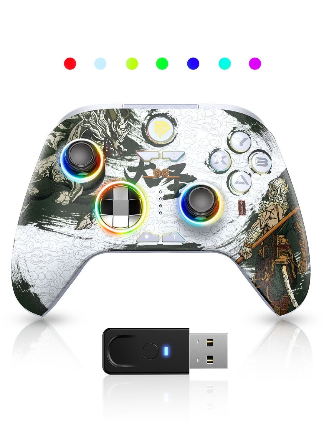 Compare Classic Gamepad EasySMX X15 WUKONG PC Controller  Enhanced Bluetooth Controller with Hall JoysticksHall TriggersRGB Lighting  No Stick Drift, No Dead Zone  Work for PC, Android, Steam and Switch 1000mAh Battery 20 Hours Battery Life Customizable Back Keys OneButton WakeUp Function Turbo Function 3 Adjustable Vibration Levels at KSA Price