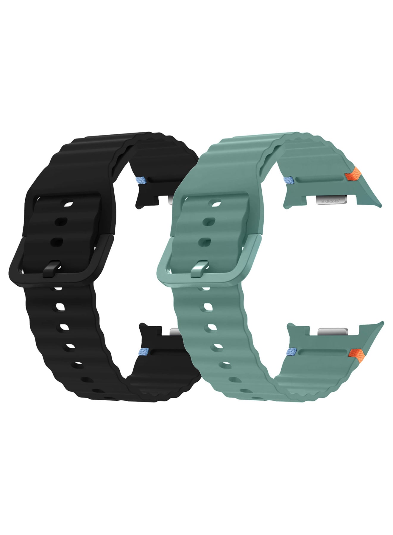 Compare 2 Packs Silicone Ocean Band for Samsung Galaxy Watch 8 Classic 46mm and Watch 8 40mm 44mm  Sport Band Strap at KSA Price