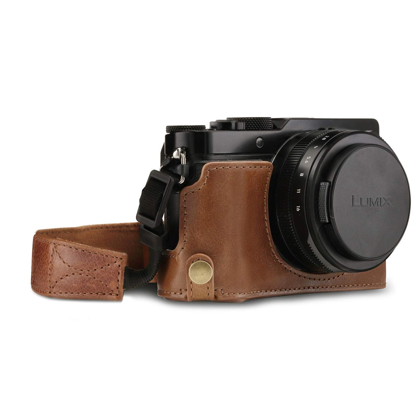 Compare Megagear MG1564 Panasonic Lumix DcLx100 IÄ± Ever Ready Genuine Leather Camera Half Case And Strap  Brown at KSA Price