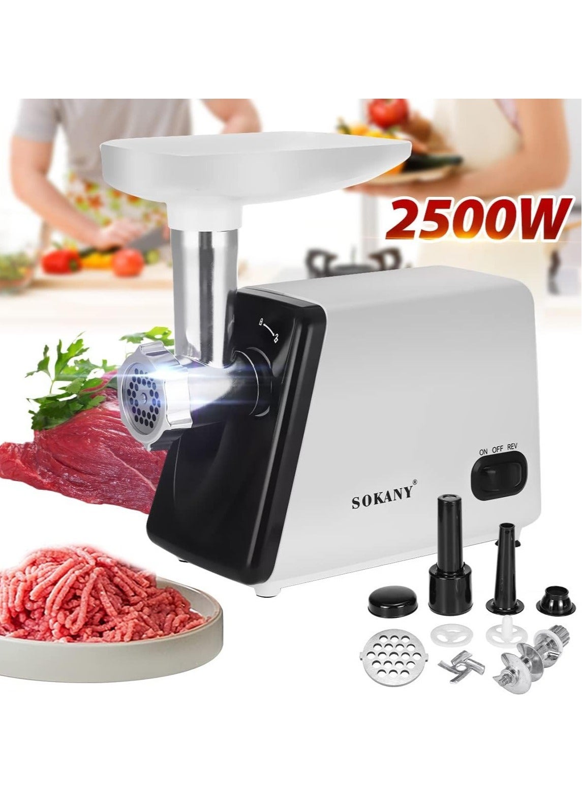SOKANY Electric Meat Grinder, 2500W Max Ultra Powerful,…
