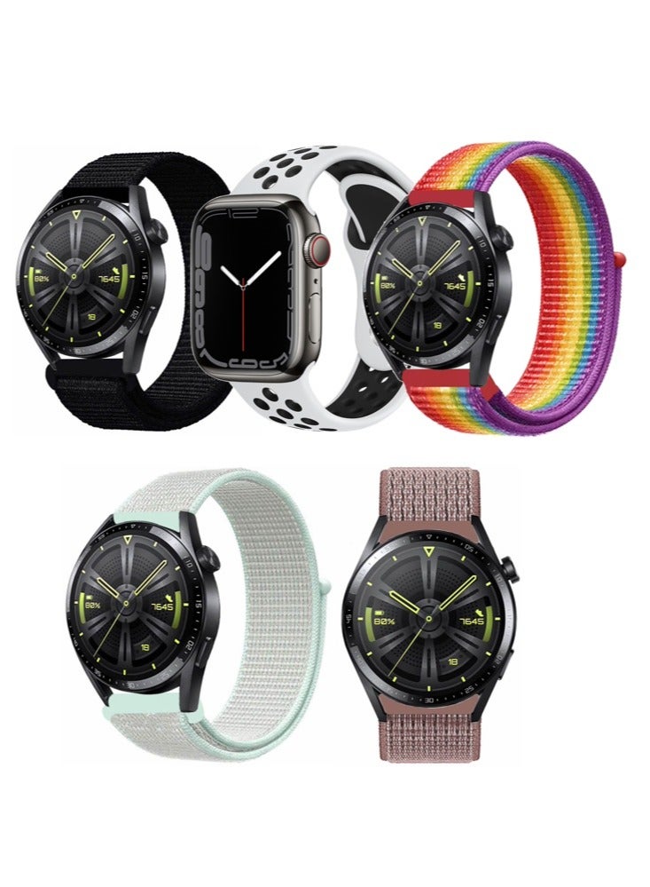 Compare 5pcs Watchband Bundle Compatible with all Samsung, Huawei, Amazfit, Fitbit and Honor with 22mm band size at KSA Price