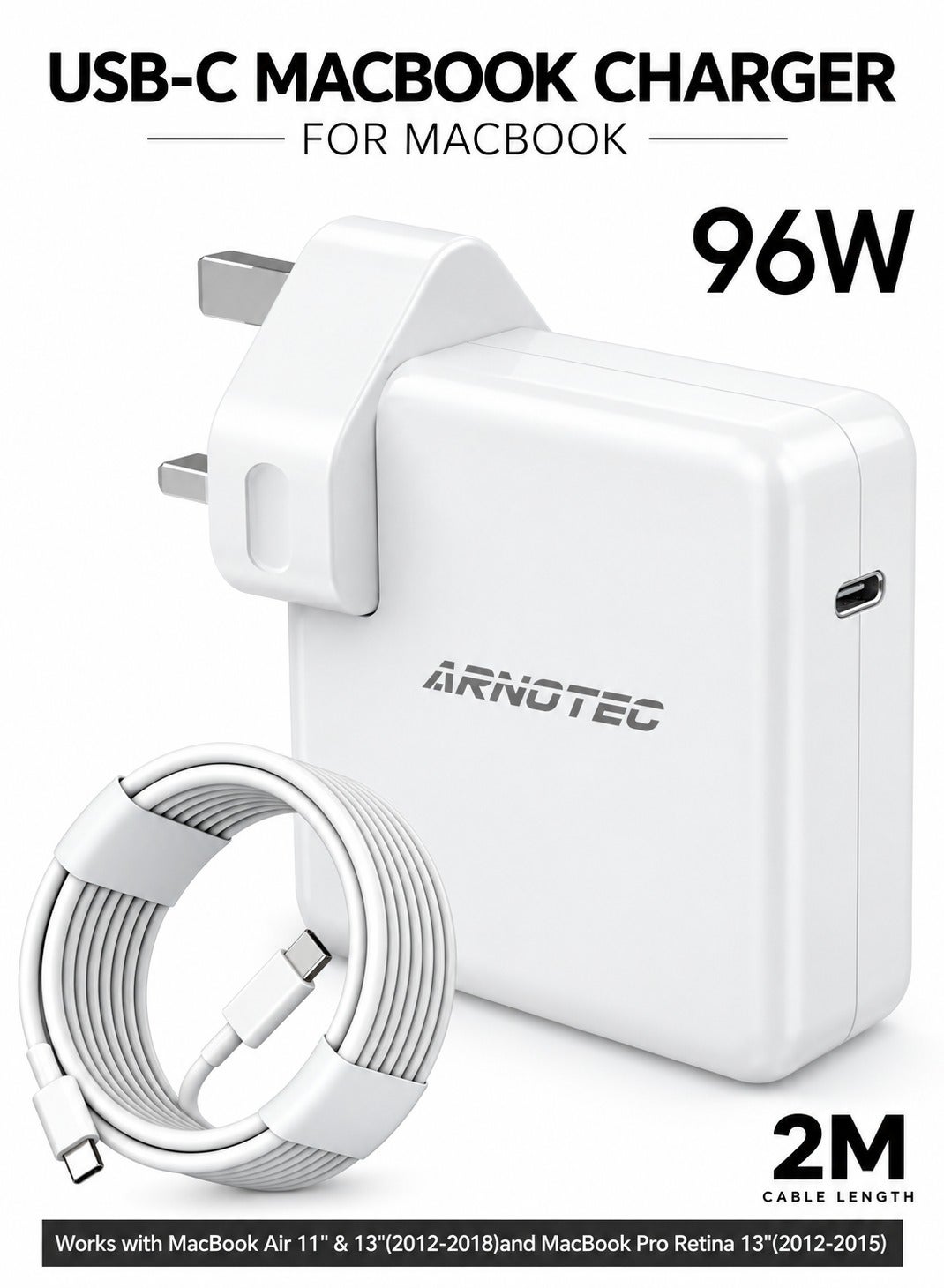 96W USB-C Fast Charger with 2m USB-C to USB-C…