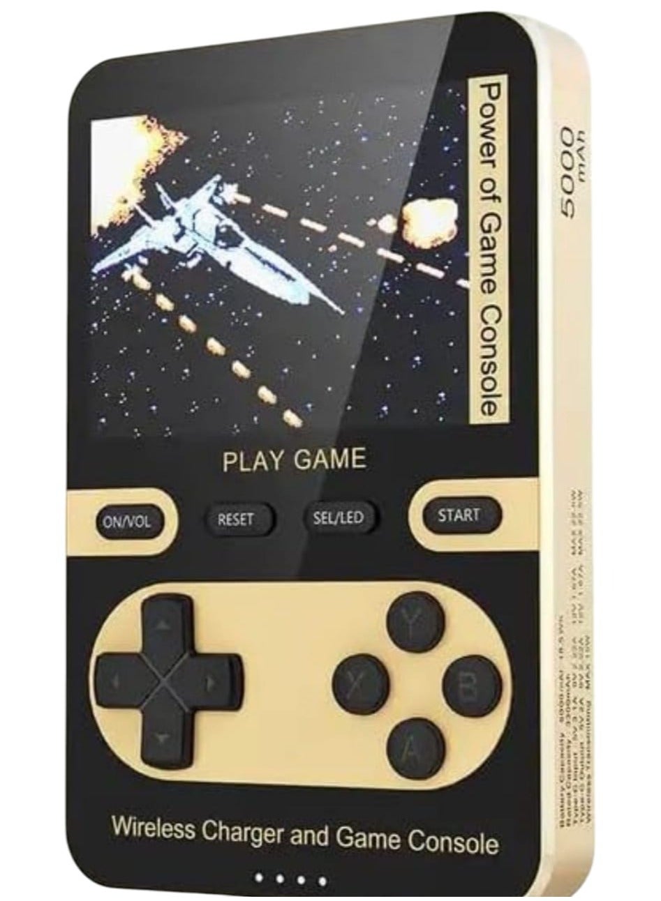Compare 2in1 Retro Portable Game Console & 5000mAh Wireless Power Bank – Builtin 500 Classic Games, Magnetic USBC Charging, Compatible with iPhone 1314 and Android Retro portable game console 500 builtin games power bank Wireless charging power bank wi at KSA Price