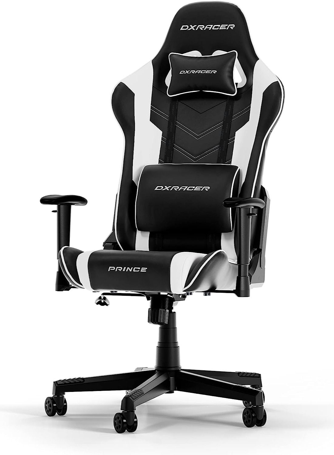 Compare DXRacer Series P132 Gaming Chair, 1D Armrests with Soft Surface, Black and White | GCP132NWF2158 at KSA Price