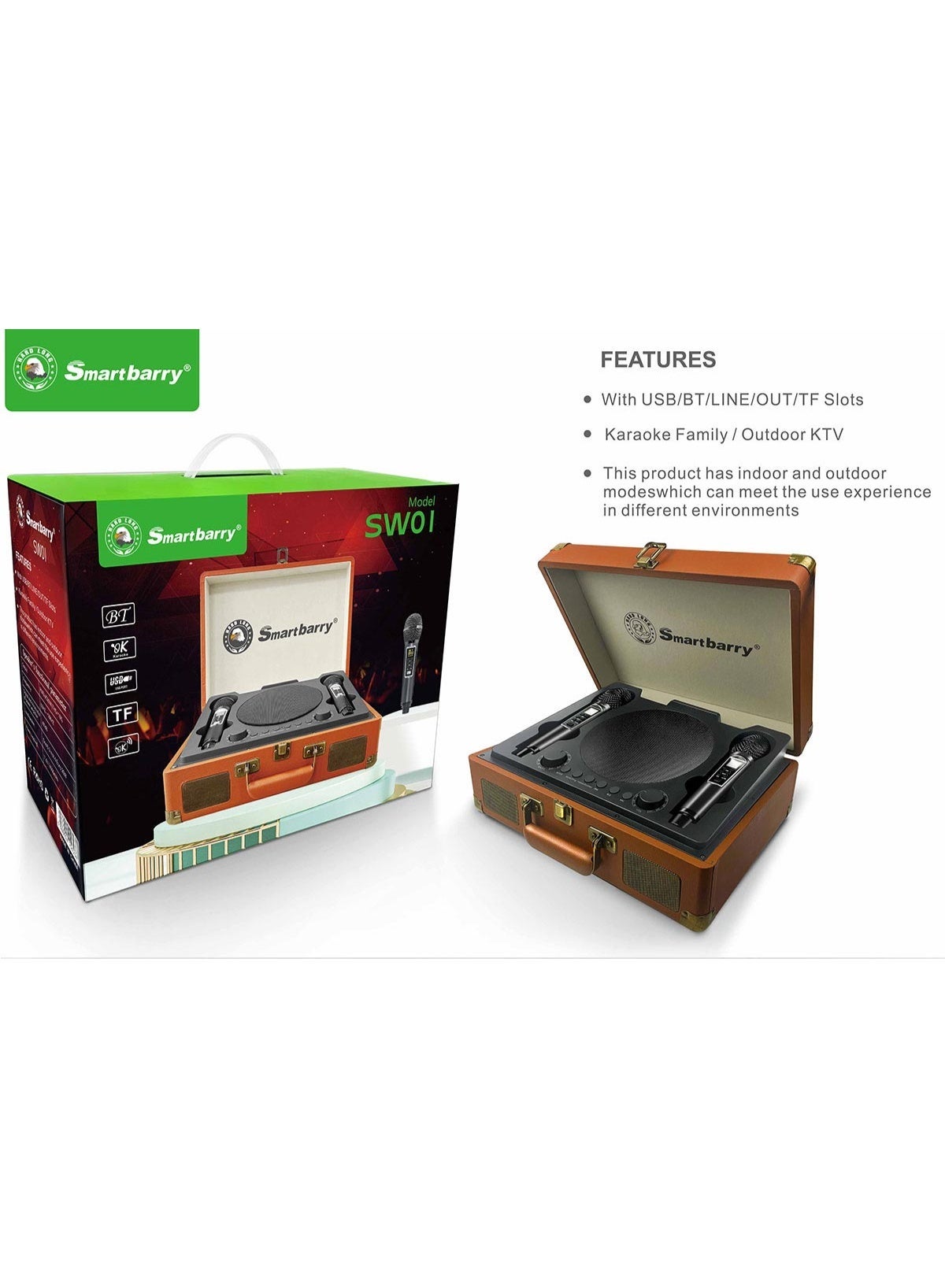 Compare Wireless Karaoke Speaker SW01 with Dual Microphones – Perfect for Parties at KSA Price