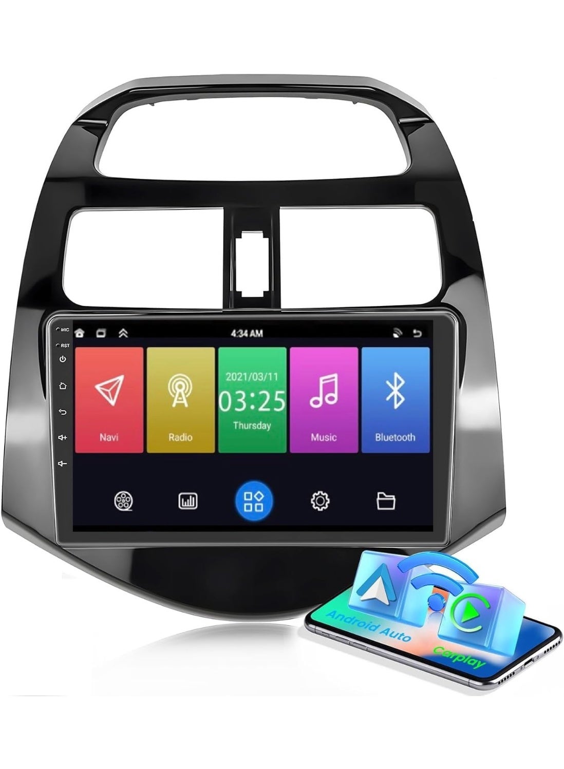 Compare Android Car Stereo for Chevrolet Chevy Spark 20112014 4GB RAM 32GB ROM Support Carplay, MLink WiFi BT, Radio GPS, 9 Inch IPS Touch Screen with AHD Camera Included at KSA Price
