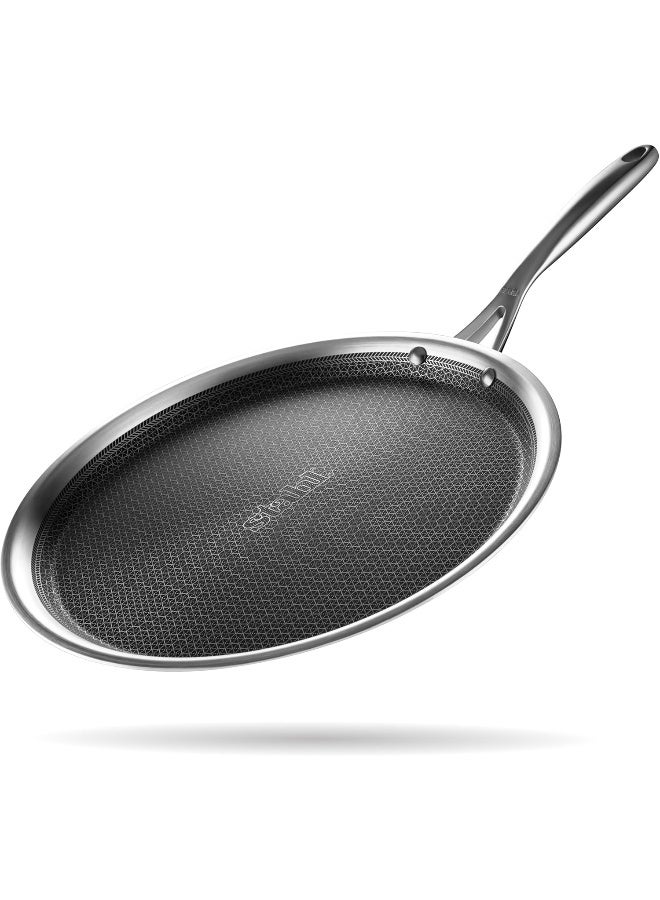 Compare Stahl Triply Stainless Steel Non Stick Tawa | Tri Ply Dosa Tawa | Stainless Steel Scratch Resistant Dosa Tawa with Induction Base | Hybrid 6928, Dia 28 cm at KSA Price